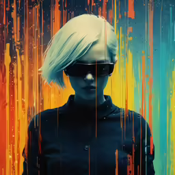 the woman is wearing a black shirt and sunglasses