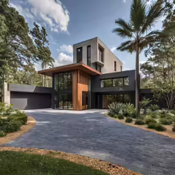 a nice contemporary home with some nice landscaping