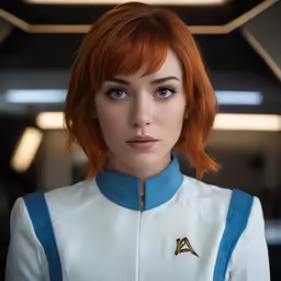 a very young and pretty looking woman in white suit