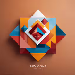 a colorful paper design with geometric shapes,a geometric background consisting of abstract shapes