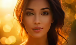 beautiful lady posing for a photo with bright lights
