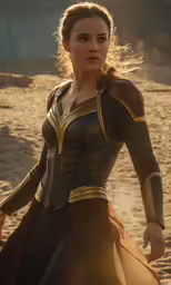 a woman in an ornate corse with golden hair