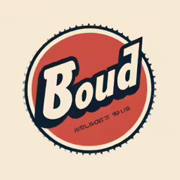 this is a bold, stylized image of the logo for boud