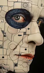 a woman is shown with an image on her face