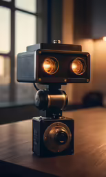 there is a light on a small camera