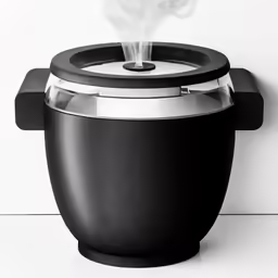 the steam cooker is ready to be cooked on the stove