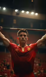 a man holding a stick in his hands