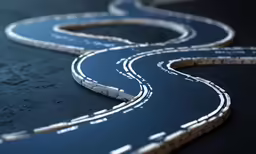 a curve made of multiple curved roads