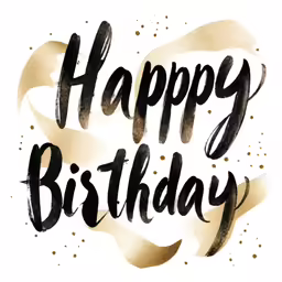 a painting with a happy birthday message on it