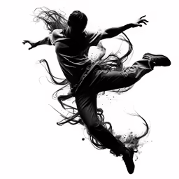 the silhouette of a man in black and white is shown