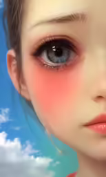 an image of a beautiful girl with blue eyes