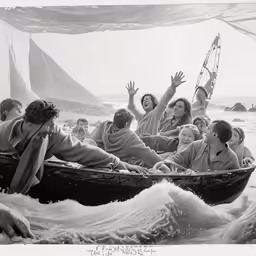 group of people standing in a boat in the water