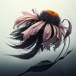 a flower has been blown in the air