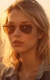 a close up view of a person wearing some sunglasses
