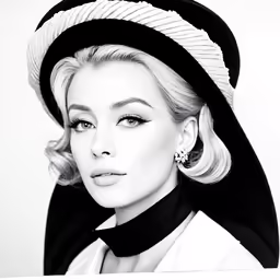 the young blonde woman is wearing a hat