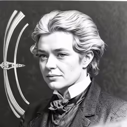 a vintage photograph of a person in formal attire