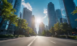 there is an image of a street in the city