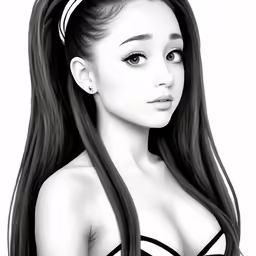 a woman with long hair wearing black lingeriers