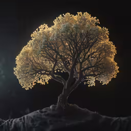 a tree that is sitting on top of a mountain