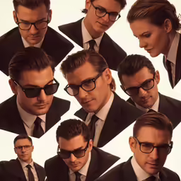 a man in a black suit and black shades with black sunglasses