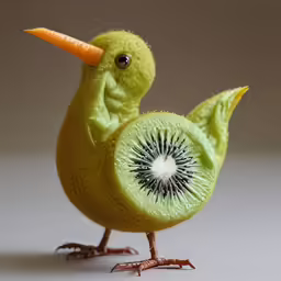 a small green bird that has been made to look like an kiwi