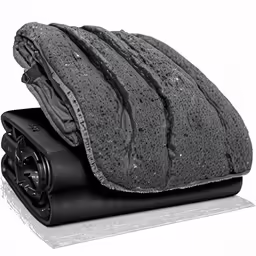 a black piece of luggage and its contents