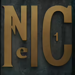an old metal typeface with gold lettering