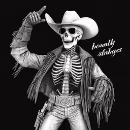an image of the skeleton man in a hat and scarf