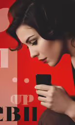 an image of a woman using her cell phone
