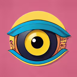 an image of a very bright colored eye,an eye with colorful details painted on it