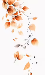 the branches and leaves on a tree are painted in orange
