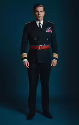 the young man in uniform is standing up