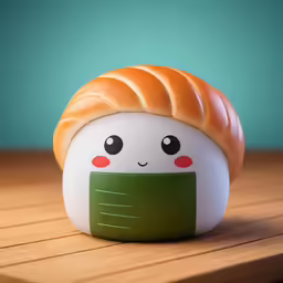 a close up of a small toy on top of a wooden surface