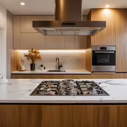 there is a stove and sink in this kitchen