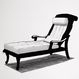 a drawing of an open chaise lounge chair