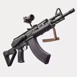 an automatic rifle on a white background with no image
