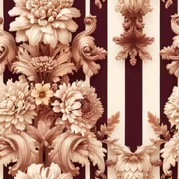 an elaborate, stylized photo of flowers on stripes