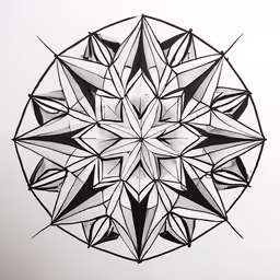 an abstract drawing in black and white