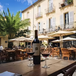 a glass of wine sitting on top of a table