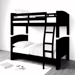 a bunk bed in the middle of a room