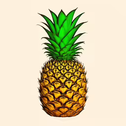 a picture of a pineapple with a yellow base