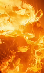 a yellow fire is going up into the sky