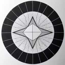 an abstract drawing made with black and white ink