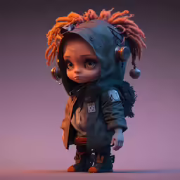 an anime character with dread locks and eyeliners