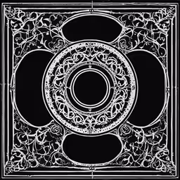an artistic design is on display at the national museum,the design of a square, rectangular and circular frame