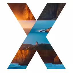 a collage of photos depicting the letter x