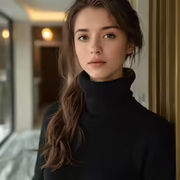 a girl wearing black posing for the camera