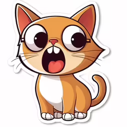 an orange cat with big eyes is making a facial expression