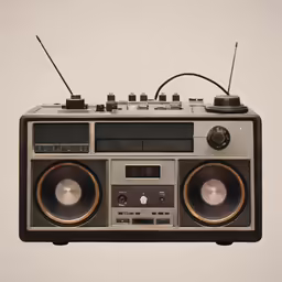 a boombox that has two different speakers on top