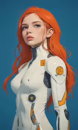a cartoon girl is standing and wearing a sci - fil outfit